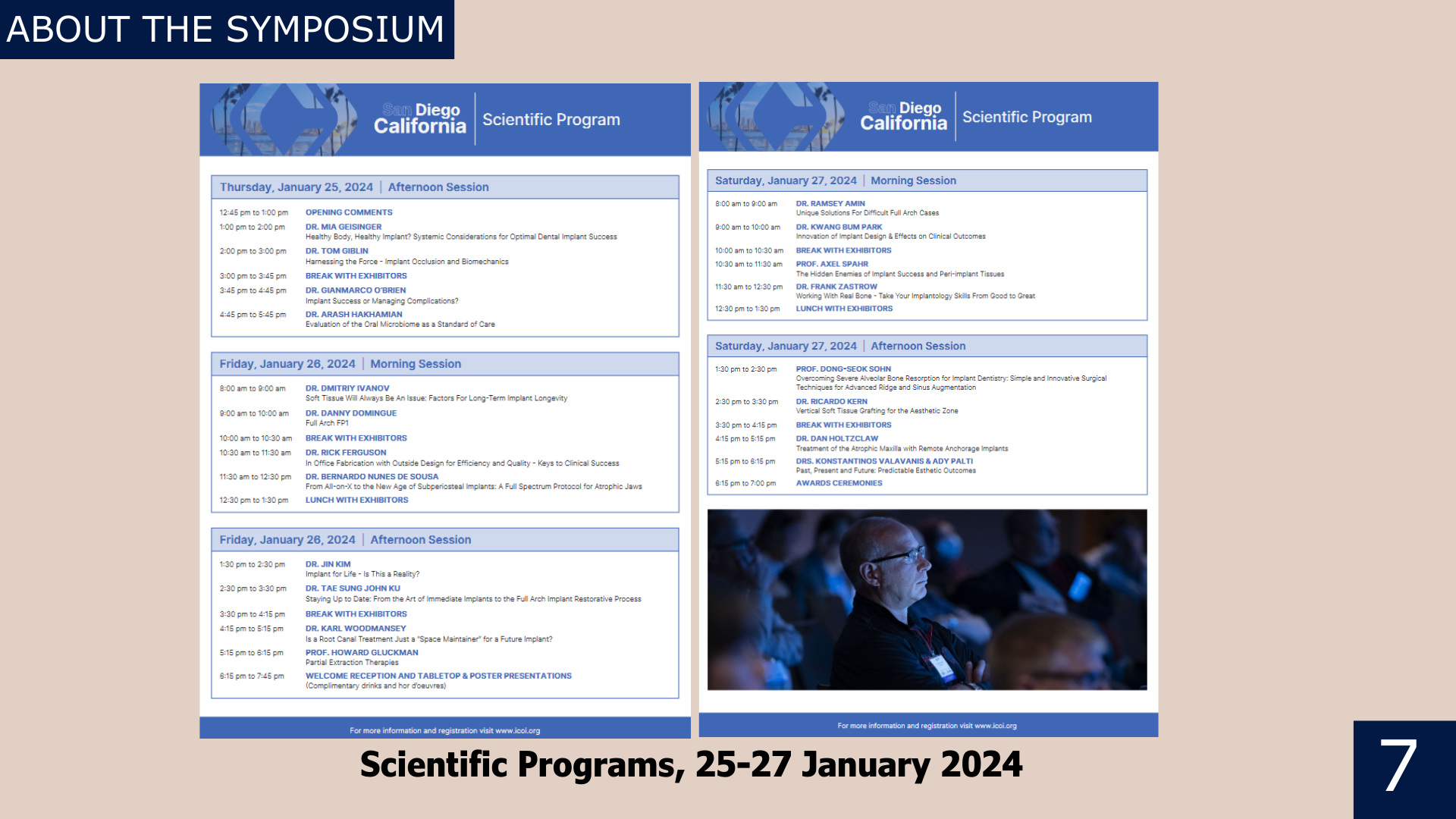 The schedule of the symposium