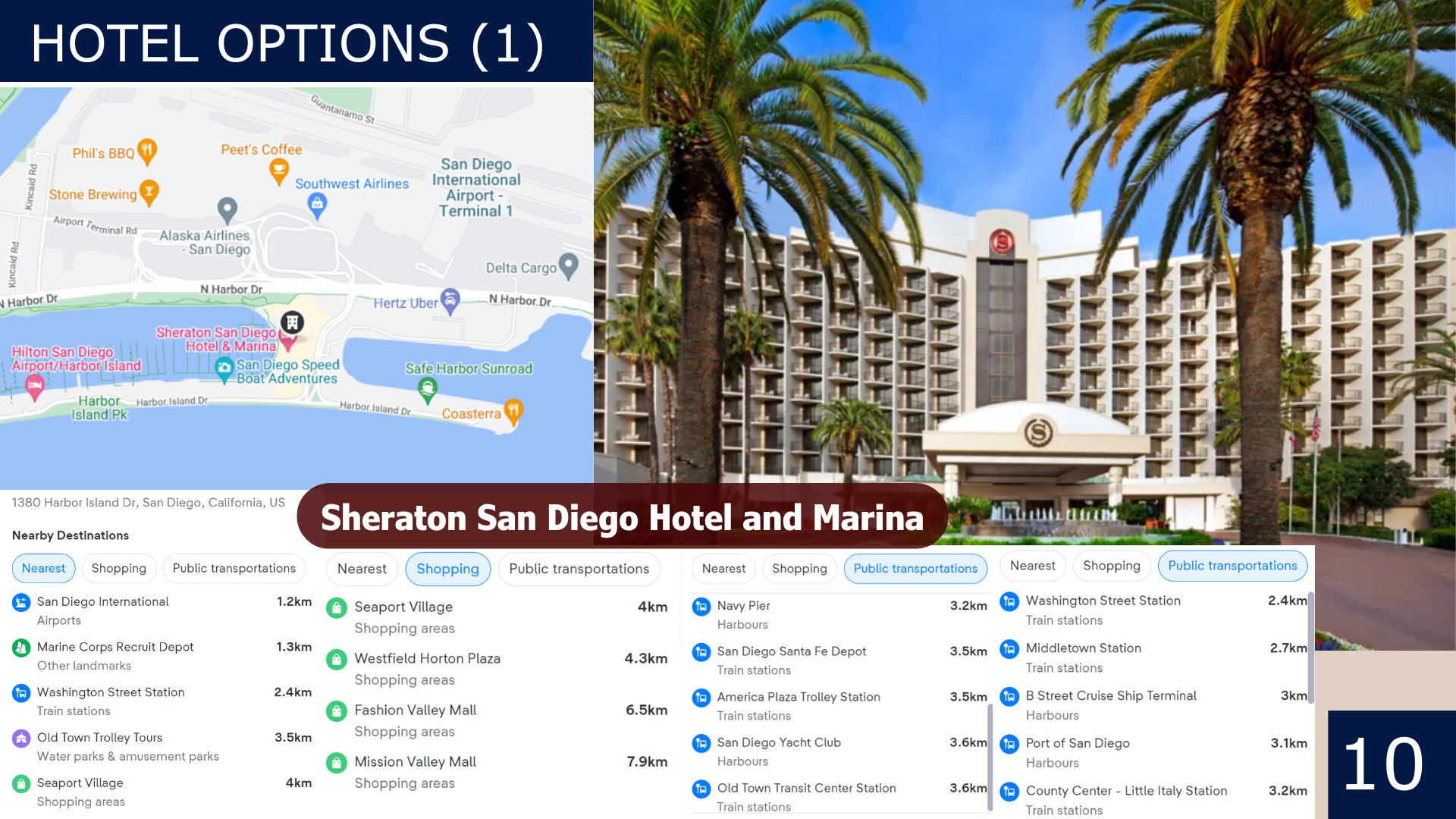 Overview of the 1st hotel option