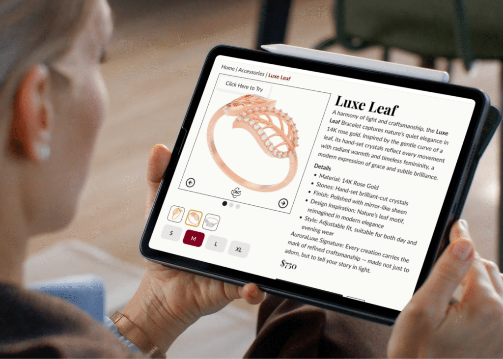 AuroraLuxe mockup design for a tablet devices.