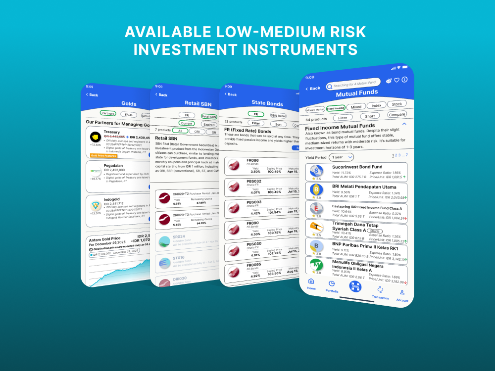 This is the first picture of financial instruments for investment: mutual funds, obligations, bonds, and golds.
